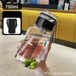 Refer to color - verre de 750 ml (noir) - bouteille d'eau en verre portable de voyage, carafe a eau, ...
