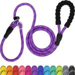 R�fl�chissant laisse coulissante, laisse corde de dressage pour moyen chien, Ø10mm x 185cm, violet