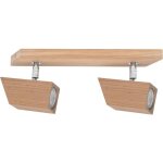 Reglette 2 spots gu10 4, 5w 360lm ip20 chene huil� / chrome