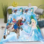 La reine des neiges parure de lit, elsa parure de lit, pour adolescents, en microfibre, impression d, ...