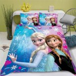 La reine des neiges parure de lit, elsa parure de lit, pour adolescents, en microfibre, impression d, ...