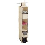 Relaxdays 4052025972486 organisateur de stockage suspendu carton, toison beige et marron