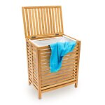 Relaxdays panier � linge corbeille bambou coffre bac sac hlp: 60x50, 5x35, 5cm v�tement