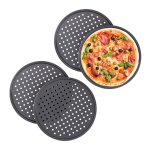 Relaxdays plaque pizza 32 cm ronde perfor�e moule pizza plateau set de 4 plaque cuisson
