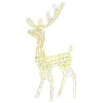 Renne de d�coration de no�l acrylique 140 led blanc chaud 120 cm