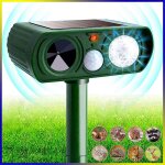R�pulsif solaire a ultrasons pour chats, r�pulsif d'ext�rieur pour chats, sensibilit� et fr�quence r�glables, ...