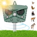 Rpulsif a ultrasons pour chats et chiens, rpulsif d'extrieur etanche a energie solaire pour animaux ...