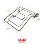 Rsistance de voute / grill 1100w + 1100w four cuisinire (262900064 beko essentiel b far grundig leisure ...