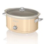 Retro mijoteuse 6, 5l po�le amovible en c�ramique antiadh�sive, crock - pot 320w cr�me swan sf17031cn ...