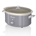 Retro mijoteuse 6, 5l po�le amovible en c�ramique antiadh�sive, crock - pot 320w gris swan sf17031grn ...