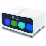 R�veil avec chargeur sans fil par induction et touches tactiles blanc