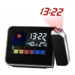 R�veil digital station m�t�o �cran lcd avec projecteur mural noir