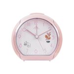 R�veil enfant rond de chevet avec alarme veilleuse et base stable rose yonis