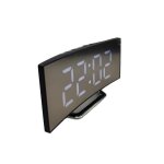 R�veil led miroir ecran courb� silencieux usb aaa blanc 17x7. 2x3. 1 cm yonis