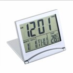 R�veil matin num�rique horloge thermom�tre pliable 2 types d'affichage lcd blanc yonis