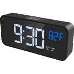 Rveil numrique, alarm rveil led, fonction thermomtre, snooze, 2 alarme, 12 / 24h, aliment usb (noir) ...