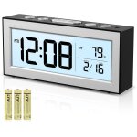 R�veil num�rique, horloge a piles avec ecran lcd, luminosit� automatique 5 minutes et mode week - end ...