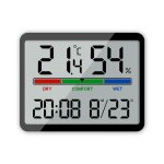 R�veil num�rique lcd avec thermom�tre hygrom�tre alarme et indicateur de confort noir yonis