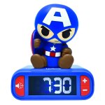 R�veil avec veilleuse lumineuse captain america en 3d