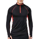 Rfcbc - hommes sports running actif t - shirts faire des exercices longue manche jersey avec pouce des ...