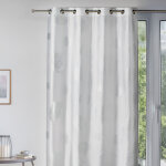 Rideau ameublement en taffetas imprim� argent