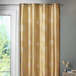 Rideau ameublement en taffetas imprim� argent