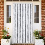 Rideau anti mouches gris et blanc 100x230 cm chenille Rideau anti mouches gris et blanc 100x230 cm chenille