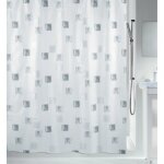 Rideau de douche - 180 x 180 cm - polyester - blanc et argent - milano spirella