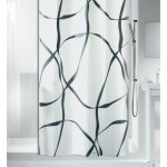Rideau de douche - 240 x 180 cm - noir et blanc - polyester - ribbon spirella