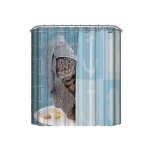 Rideau de douche artistique ¿ polyester imperm�able, anti - moisissure, installation facile, 150 x 180 ...