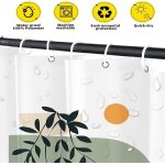 Rideau de douche boho modern - motif g�om�trique abstrait, imperm�able, tissu doux, 183 x 183 cm, entretien ...