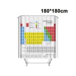 Rideau de douche color� avec tableau p�riodique 180 x 180 cm ¿ accessoire de salle de bain �ducatif ...