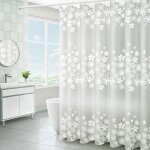 Rideau de douche, el�gant peva rideau de douche avec crochet en plastique, 180x 180cm, lavables, anti ...
