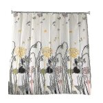 Rideau de douche �l�gant en peva imperm�able 150 x 180 cm avec imprim� pissenlit - r�sistant � la moisissure ...