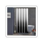 Rideau de douche �l�gant en polyester anti - moisissure 120 x 200 cm ¿ d�grad� blanc - noir �l�gant ...