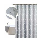 Rideau de douche �l�gant en polyester gris 80 x 200 cm avec motif g�om�trique en doucine - anti - moisissure ...