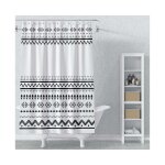 Rideau de douche �l�gant � rayures noires et blanches ¿ 120 x 180 cm, imperm�able avec crochets, id�al ...