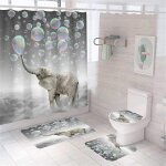 Rideau de douche �l�phant amusant ¿ motif bulles, imperm�able, �cologique, 2 tailles, d�coration de ...