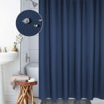 Rideau de douche etanche 12 anneaux 150 x 180 cm anti - moisissure polyester bleu yonis