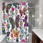 Rideau de douche imperm�able, lavable en machine, s�chage rapide, 180 x 180 cm, pour baignoire ou salle ...