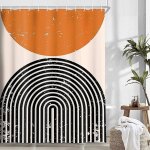 Rideau de douche imperm�able moderne et minimaliste - d�coration de salle de bain �l�gante et entretien ...