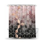 Rideau de douche imperm�able � motif g�om�trique rose �l�gant - durable, �cologique, parfait pour tout ...