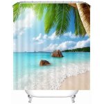 Rideau de douche imperm�able motif plage - ecologique, anti - moisissure, s�chage rapide, facile � nettoyer, ...