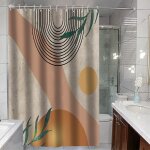 Rideau de douche imperm�able simple et �l�gant, lavable en machine, s�chage rapide, 180 x 200 cm, pour ...