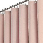 Rideau de douche luxueux en lin textur� rose 180 x 180 cm ¿ qualit� h�teli�re, r�sistant � l'eau, installatio ...