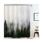 Rideau de douche misty forest 72 x 72 po ¿ polyester imperm�able, �cologique, facile d'entretien, design ...