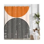 Rideau de douche moderne � motifs g�om�triques abstraits roses - imperm�able, d�coration de salle de ...