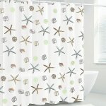 Rideau de douche peva 180x180cm imperm�able et anti - moisissure - design toile de mer, installation ...