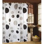 Rideau de douche plastique pva 180x200cm noir et blanc