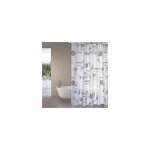 Rideau de douche polyester flowers 180x200cm gris et blanc